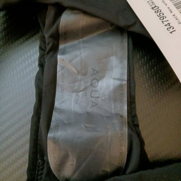 NEW Aqua Swim XL Stretch String Bikini Bottoms Black & Red Adjustable Ties 2PC - Picture 7 of 16